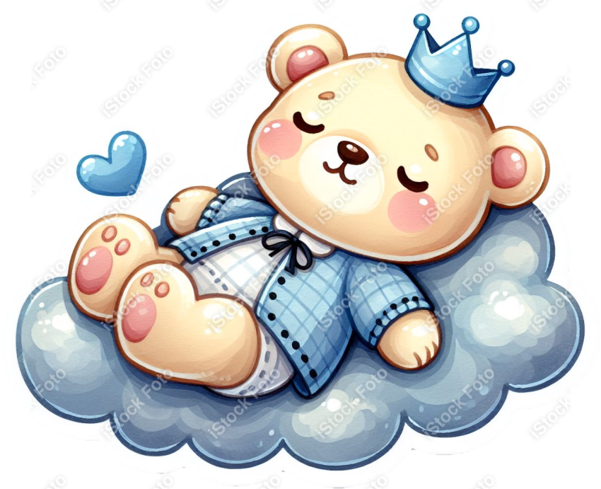 PNG sticker ursinho príncipe azul (17)