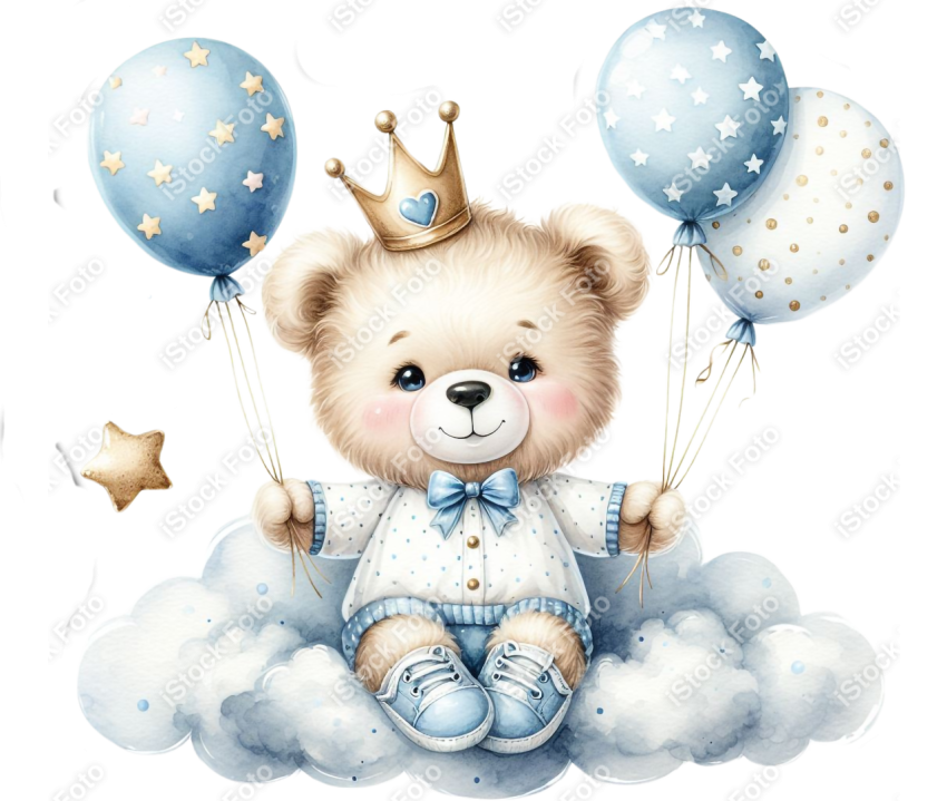 Ursinho aquarela azul