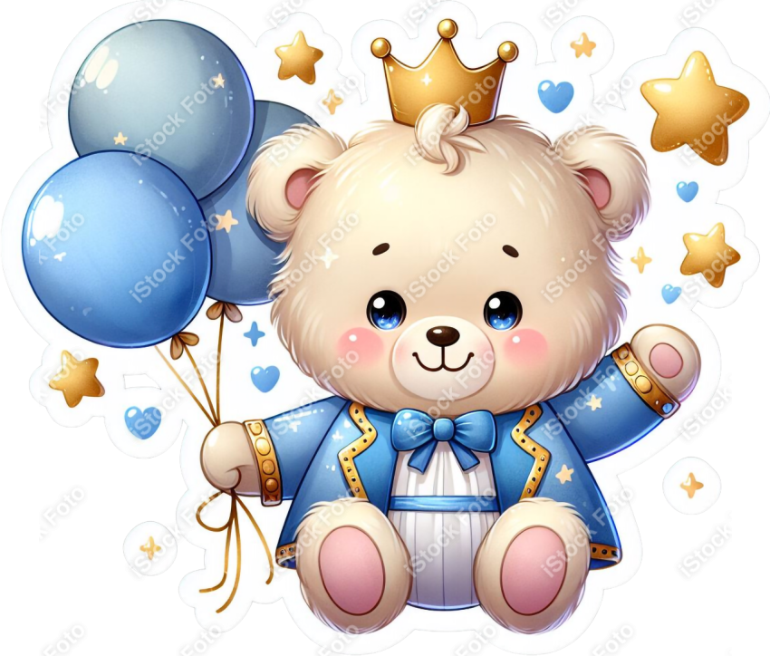 PNG sticker ursinho príncipe azul (7)