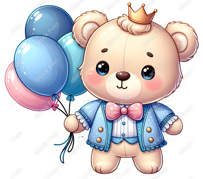 PNG sticker ursinho príncipe azul (5)