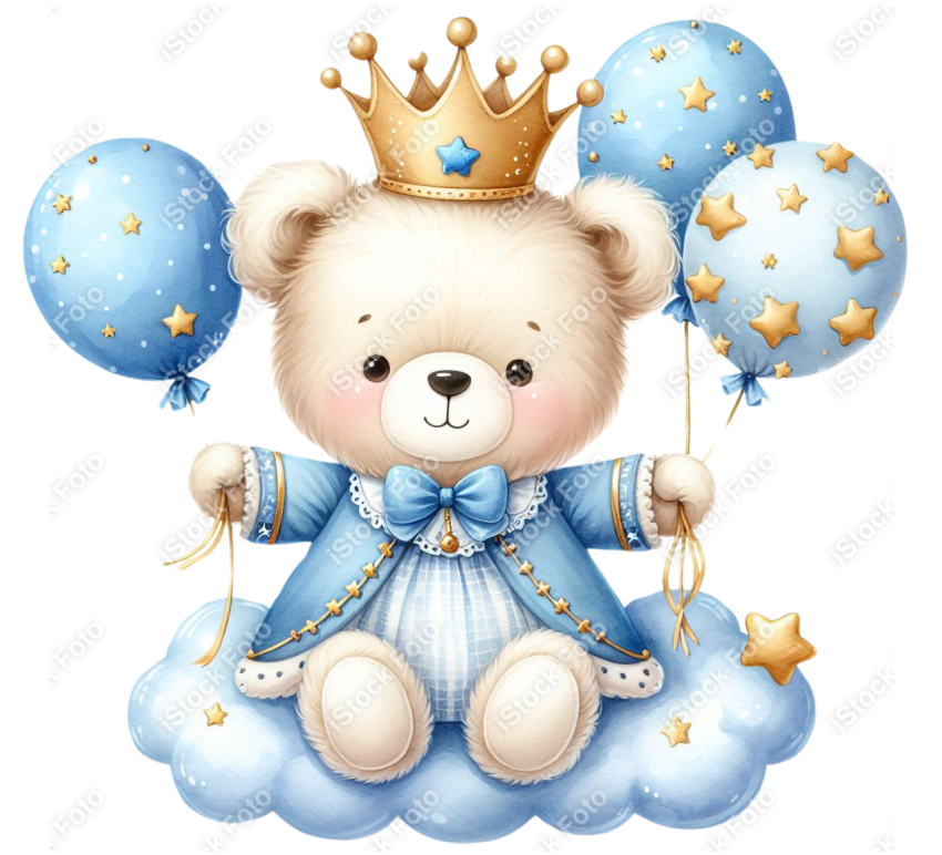 Ursinho aquarela azul