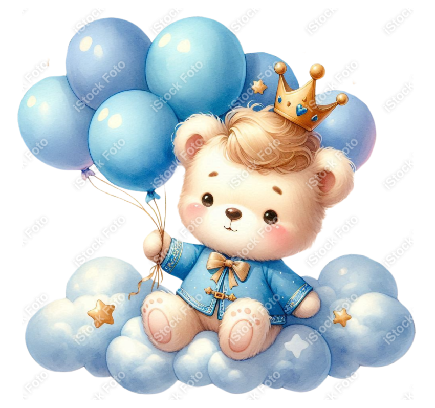 Ursinho aquarela azul