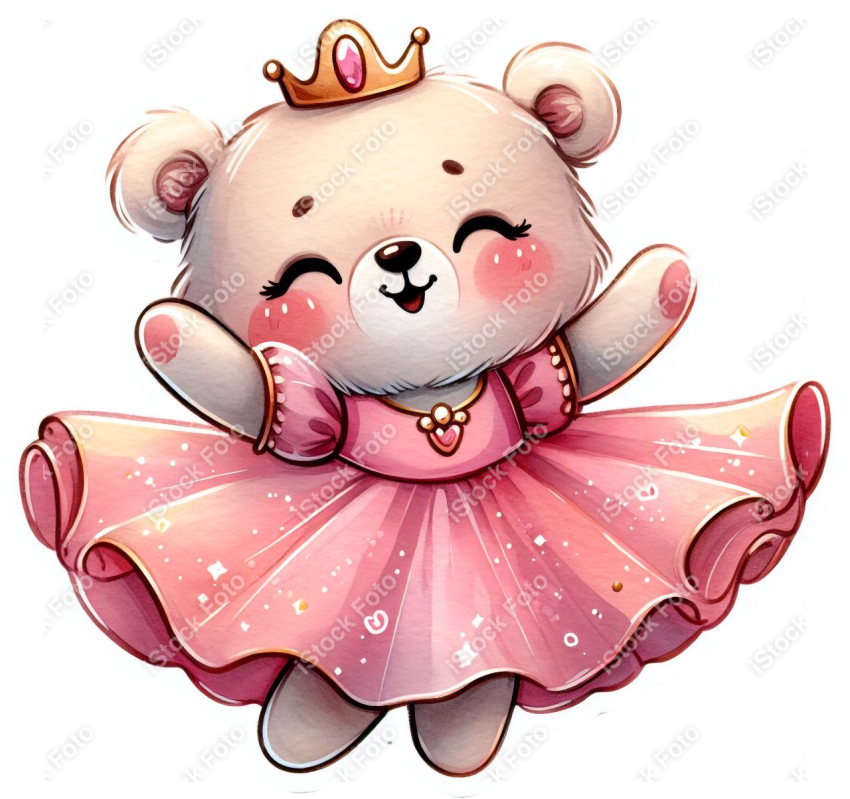 PNG sticker ursinha princesa rosa (16)