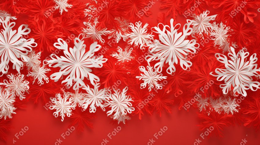 Background with festive red and white Christmas backdrop