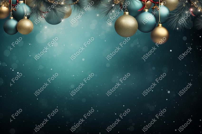Christmas decoration background with Christmas tree balls