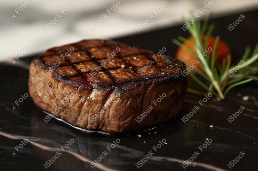 Fatias suculentas de churrasco, sobre uma mesa