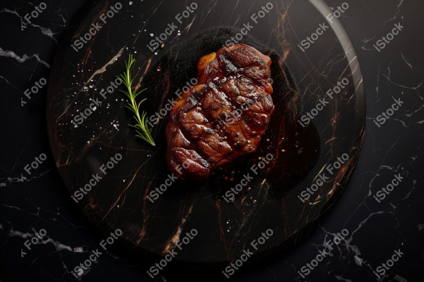 Fatias suculentas de churrasco, sobre uma mesa