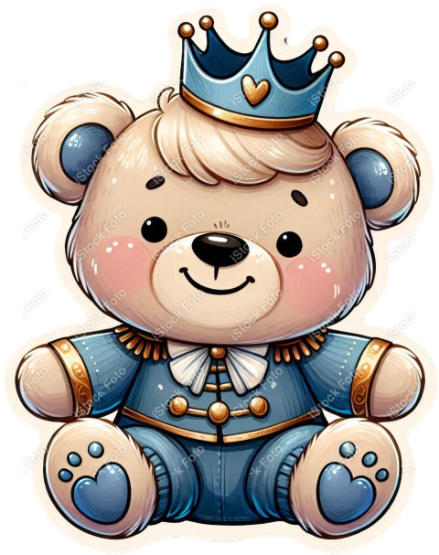 PNG sticker ursinho príncipe azul (1)