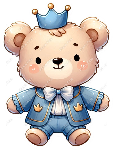 PNG sticker ursinho príncipe azul (8)