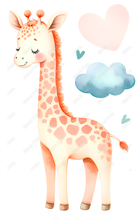 Girafa cute aquarela cand colors (4)