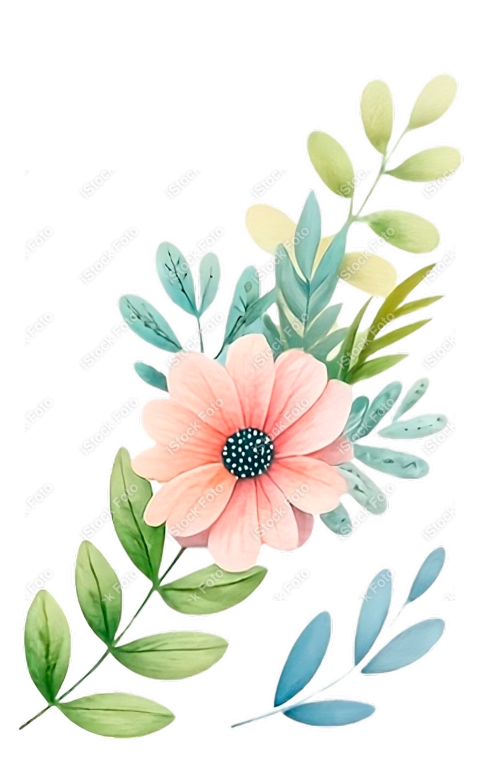 Galho de folhas aquarela (2)