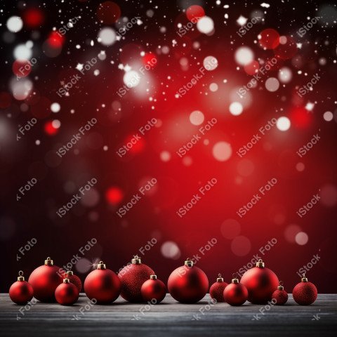 A beautiful background with beautiful Christmas balls and snow