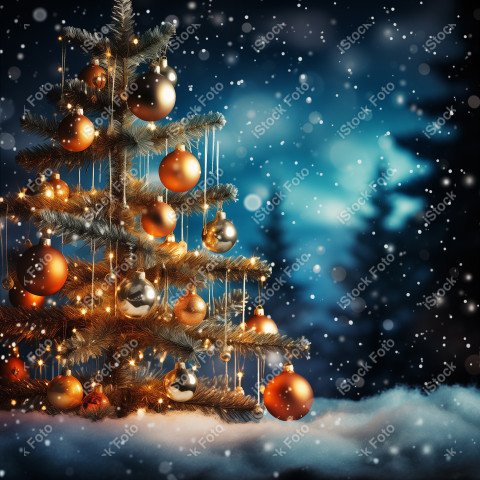 Decorative background with Christmas tree