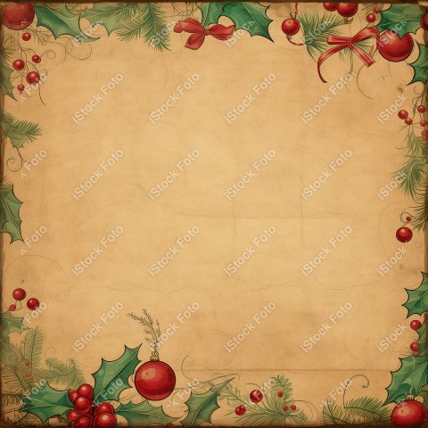 Kraft paper background design with Christmas