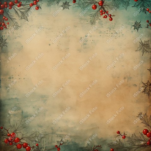 Kraft paper background design with Christmas