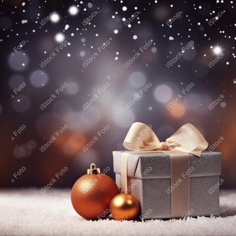 Background with Christmas decoration and gifts