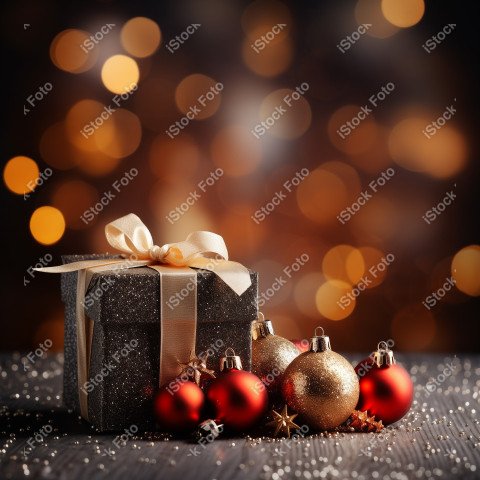 Background with Christmas decoration and gifts