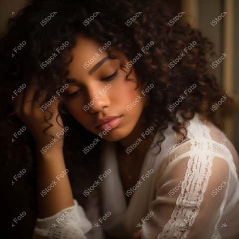 Uma jovem afro americana estilosa com cabelos cacheados, Gerado com IA (4)