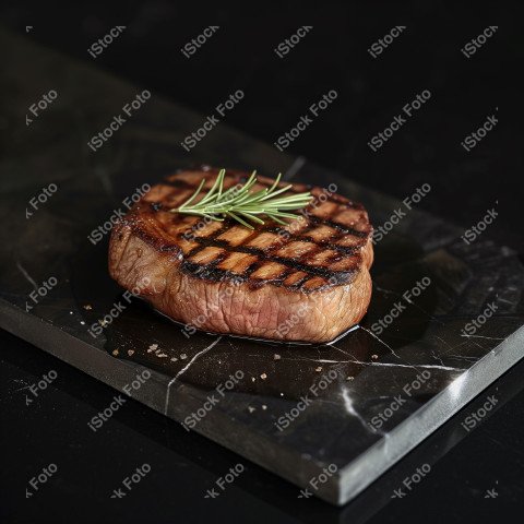 Fatias suculentas de churrasco, sobre uma mesa