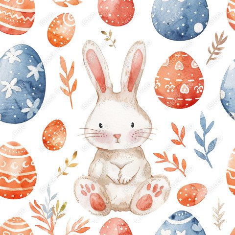 Fundo padrão de páscoa estilo aquarela