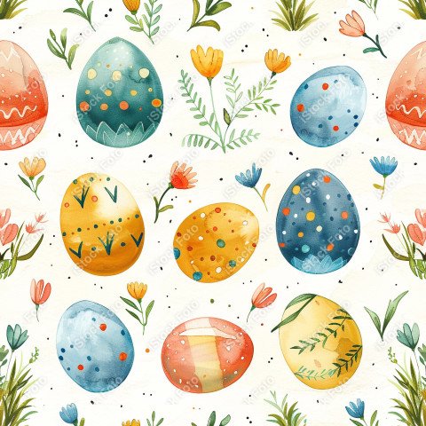 Fundo padrão de páscoa estilo aquarela