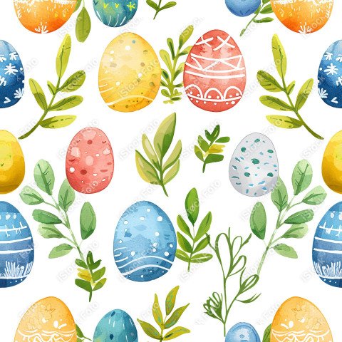 Fundo padrão de páscoa estilo aquarela