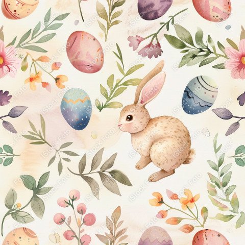 Fundo padrão de páscoa estilo aquarela