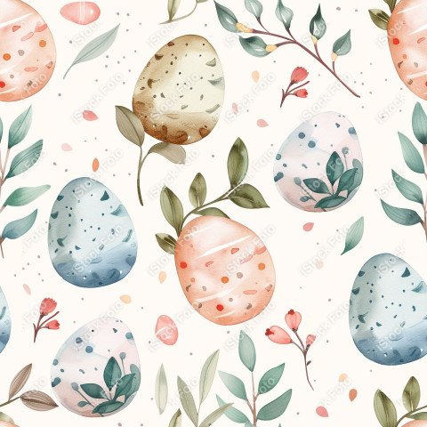 Fundo padrão de páscoa estilo aquarela