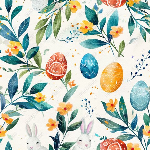 Fundo padrão de páscoa estilo aquarela