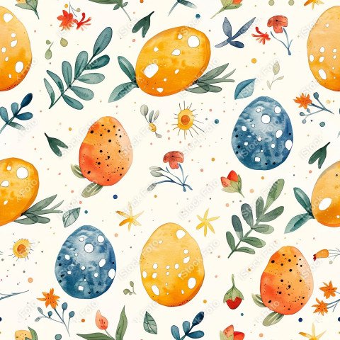 Fundo padrão de páscoa estilo aquarela