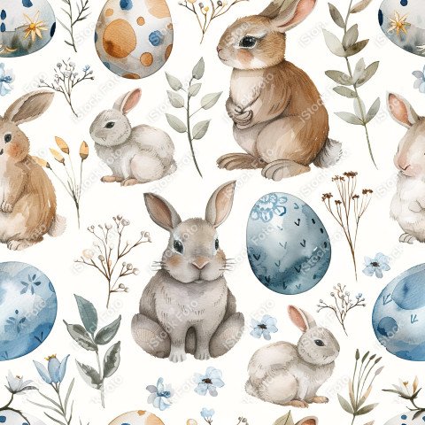 Fundo padrão de páscoa estilo aquarela