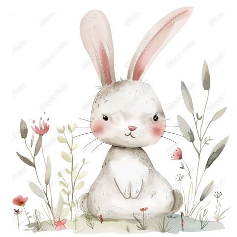 Lindo coelho estilo fofo aquarela png (16)