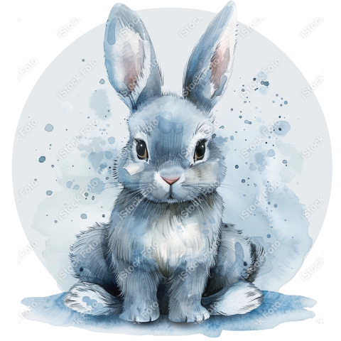 Lindo coelho estilo fofo aquarela png (13)