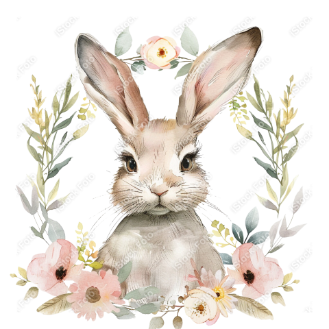 Lindo coelho estilo fofo aquarela png (7)