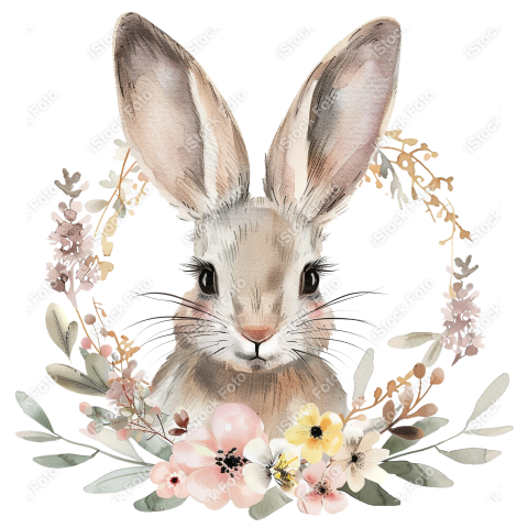 Lindo coelho estilo fofo aquarela png (14)