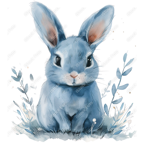 Lindo coelho estilo fofo aquarela png (12)