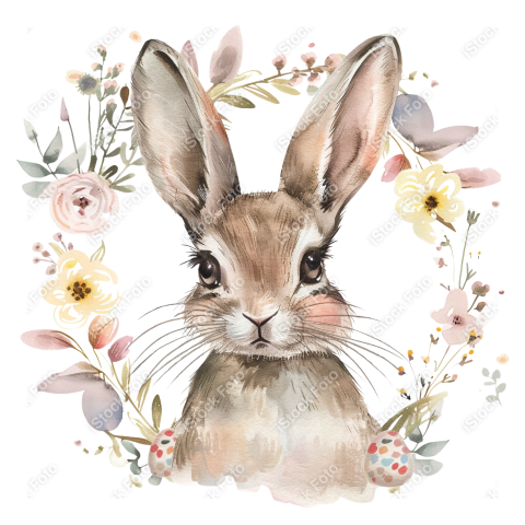 Lindo coelho estilo fofo aquarela png (9)