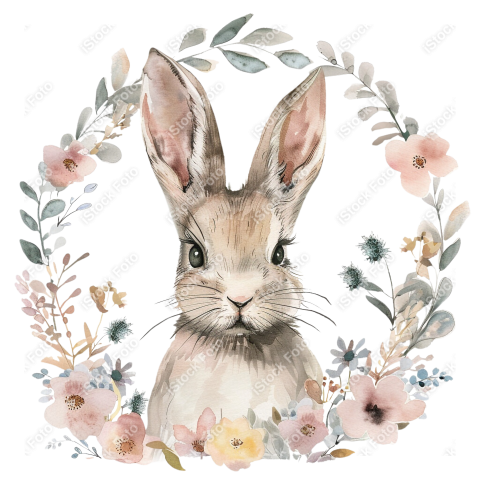 Lindo coelho estilo fofo aquarela png (20)