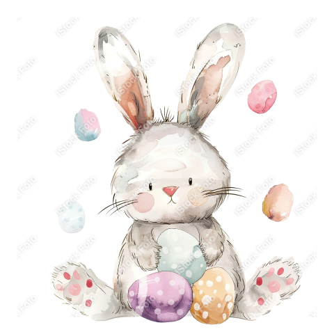 Lindo coelho estilo fofo aquarela png (3)
