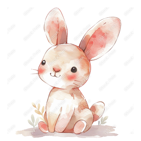 Lindo coelho estilo fofo aquarela png (22)