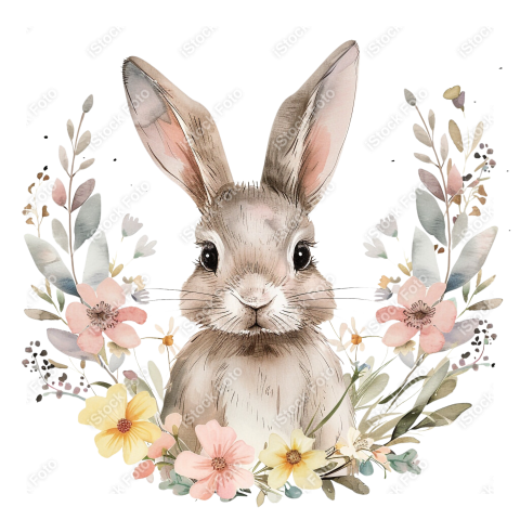 Lindo coelho estilo fofo aquarela png (2)