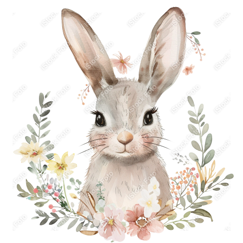 Lindo coelho estilo fofo aquarela png (1)
