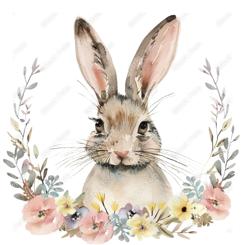 Lindo coelho estilo fofo aquarela png (30)