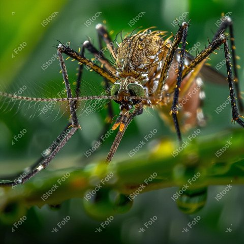Foto em close que captura um mosquito da dengue, Gerado por IA (36)