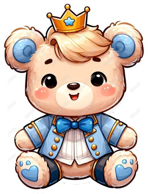 PNG sticker ursinho príncipe azul (7)